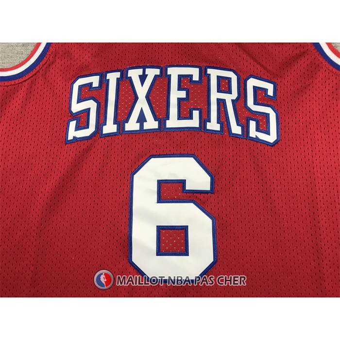 Maillot Philadelphia 76ers Julius Erving NO 6 Mitchell & Ness 1982-83 Rouge